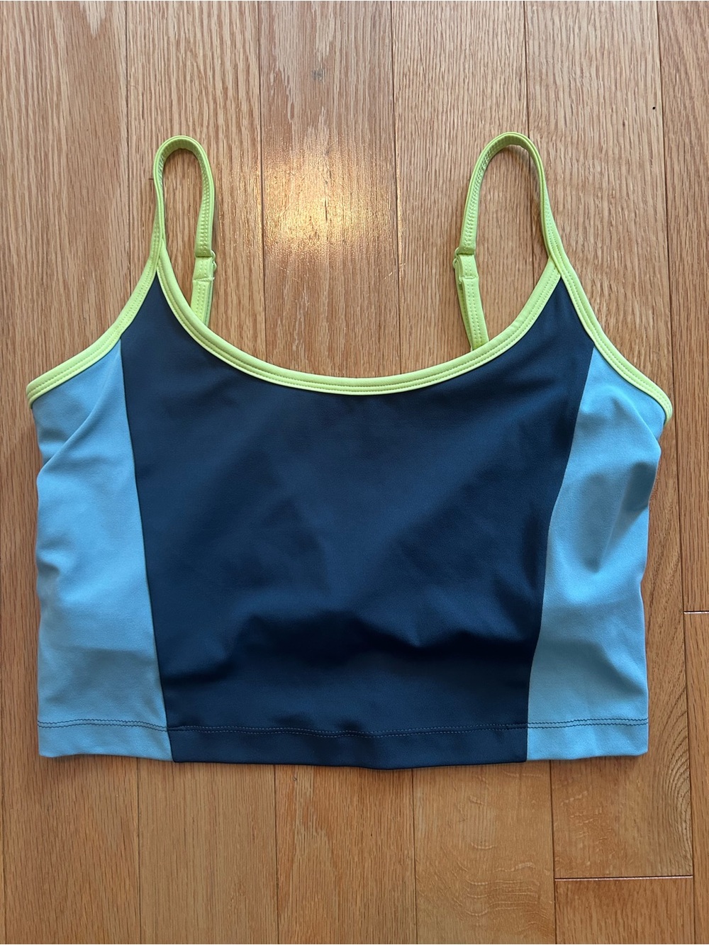 Lou & Grey Blue and Lime Trim Cropped Tank